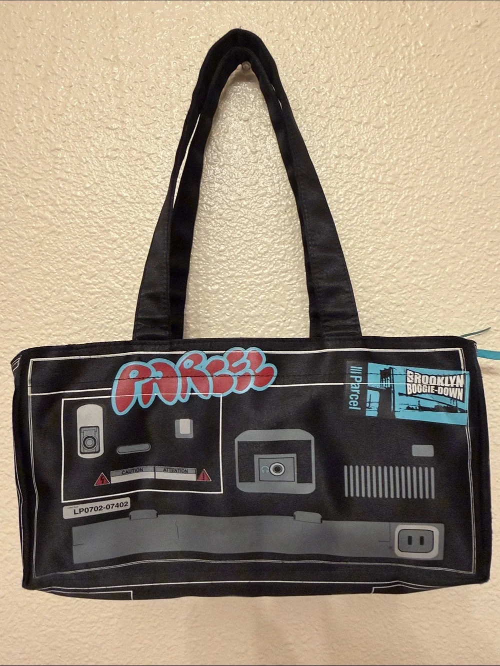 Vintage Parcel Loop NYC Boombox Tote Bag – Retro Y2K Graphic Shoulder Bag